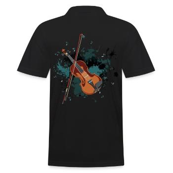Geige - Männer Poloshirt - Schwarz - Hinten - Kai (181cm)