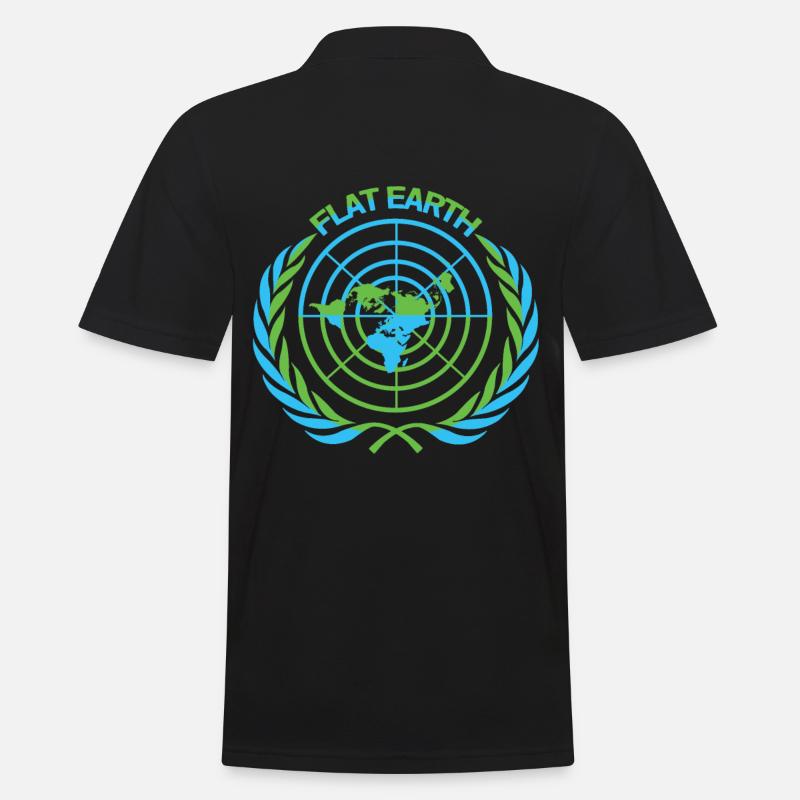 Flat Earth - Männer Poloshirt - Schwarz