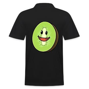 Kiwi Kiwis Obst Vegan Vegetarisch - Männer Poloshirt - Schwarz - Hinten - Kai (181cm)