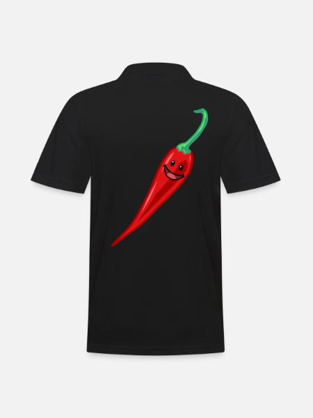 Chili Chili Pepperoni épices végétalien - Polo Homme - noir