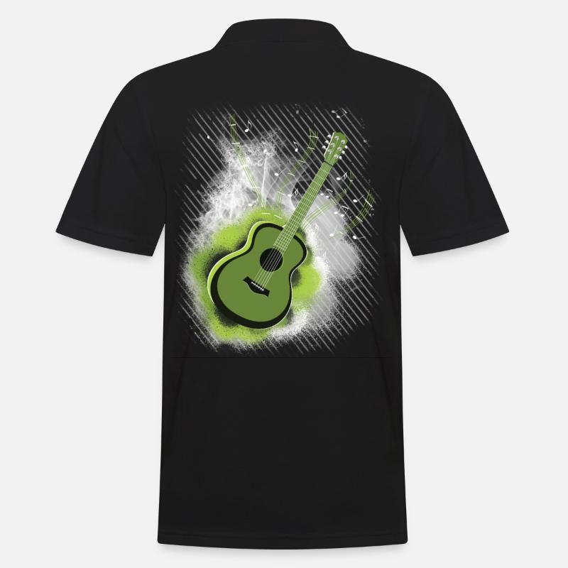 Gitarre - Männer Poloshirt - Schwarz