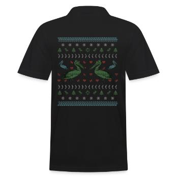 Pelikan Weihnachten Vogel Beobachtung Geschenk - Männer Poloshirt - Schwarz - Hinten - Kai (181cm)