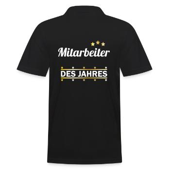 Mitarbeiter des Jahres | Angestellter Arbeiter - Männer Poloshirt - Schwarz - Hinten - Kai (181cm)