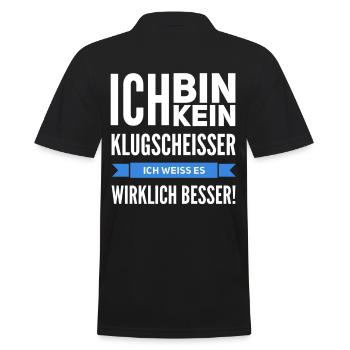 no smart-ass I know better - Men's Polo Shirt - black - Back - Kai (181cm)
