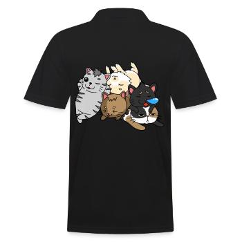 Katzen Gang Meute Jugendliche Tiere Rudel - Männer Poloshirt - Schwarz - Hinten - Kai (181cm)