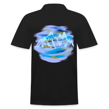 mountains mountain mountains peaks mountains rocks nature horit - Men's Polo Shirt - black - Back - Kai (181cm)