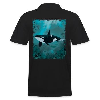 Großer Schwertwal Vintage Orca Wasser Geschenk - Männer Poloshirt - Schwarz - Hinten - Kai (181cm)