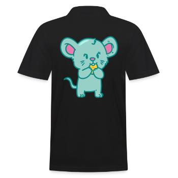 Rodent Mouse Mice - Men's Polo Shirt - black - Back - Kai (181cm)