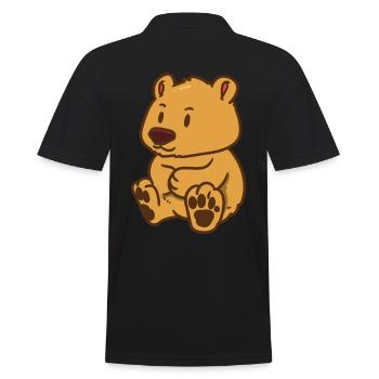 Teddy Teddy Bear Stuffed Animal Cuddle Hug - Men's Polo Shirt - black - Back - Kai (181cm)