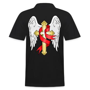 Kreuz Christen Jesus Geschenk Religion Papst - Männer Poloshirt - Schwarz - Hinten - Kai (181cm)