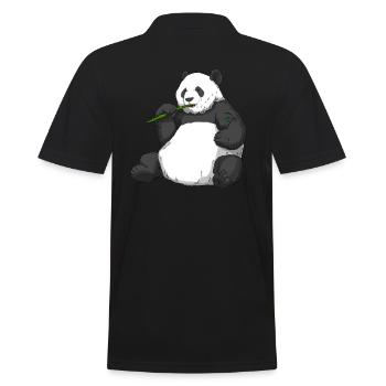 Thick Panda Gift Panda Bear Bear Bamboo Environment - Men's Polo Shirt - black - Back - Kai (181cm)