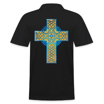 Kreuz Kreuze Kirche Gott Spirituell Christentum - Männer Poloshirt - Schwarz - Hinten - Kai (181cm)