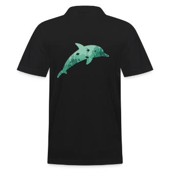 Dolphin Dolphin - Men's Polo Shirt - black - Back - Kai (181cm)