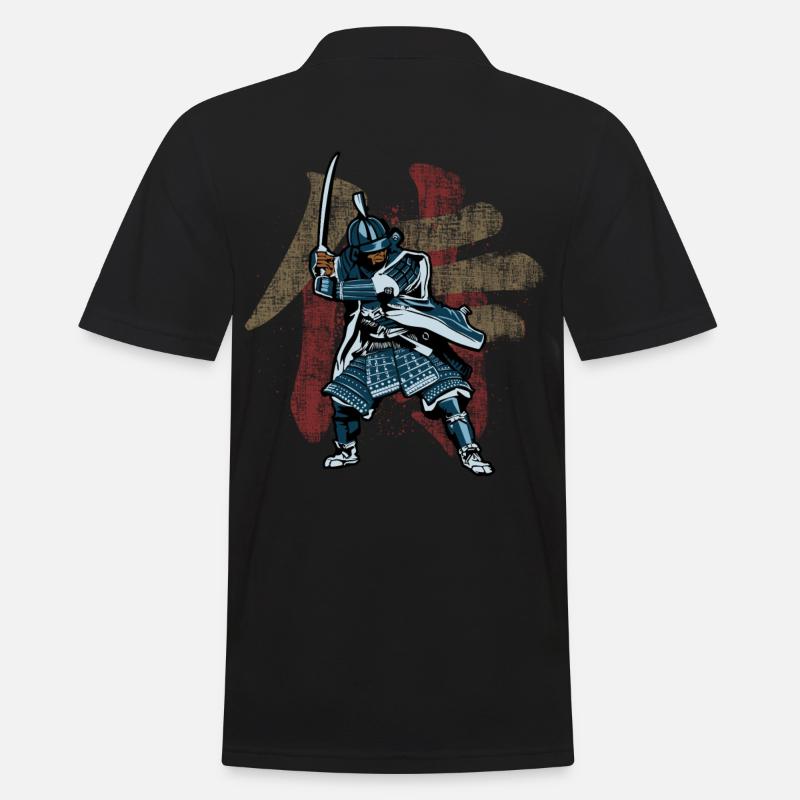 Samurai - Männer Poloshirt - Schwarz