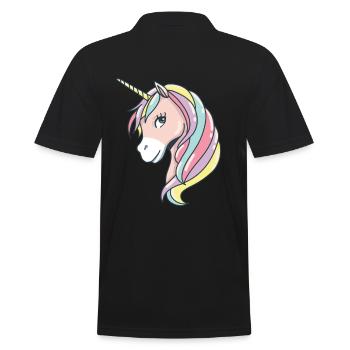 cute colorful and fairytale unicorn gift - Men's Polo Shirt - black - Back - Kai (181cm)