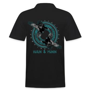 Hugin et Munin Ravens Odin Mythologie nordique - Polo Homme - noir - Dos - Kai (181cm)