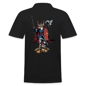 Guerrier viking odin mythologie nordique - Polo Homme - noir - Dos - Kai (181cm)