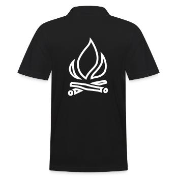 fire campfire symbol icon flame burn - Men's Polo Shirt - black - Back - Kai (181cm)