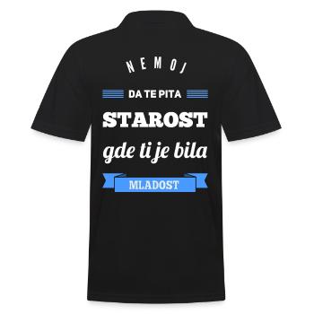 Serbian proverb Serbia funny saying Balkan - Men's Polo Shirt - black - Back - Kai (181cm)