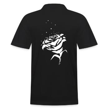 Rose - Männer Poloshirt - Schwarz - Hinten - Kai (181cm)