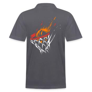 Basketball - Men's Polo Shirt - charcoal grey - Back - Nico (186cm)