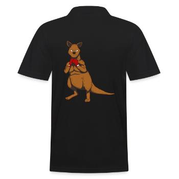 Boxendes Kanguru Boxerkanguru Känguru Boxen - Männer Poloshirt - Schwarz - Hinten - Kai (181cm)