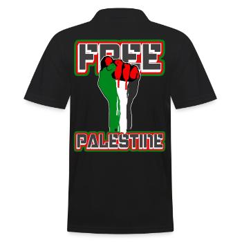 Free Palestine - Faust von Palästina, Palestina - Männer Poloshirt - Schwarz - Hinten - Kai (181cm)