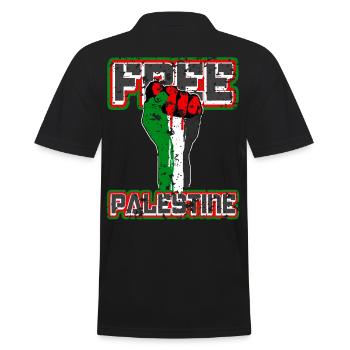 Free Palestine - Faust von Palästina, Palestina - Männer Poloshirt - Schwarz - Hinten - Kai (181cm)