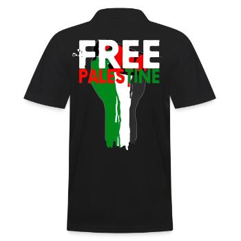 Free Palestine - Faust von Palästina, Palestina - Männer Poloshirt - Schwarz - Hinten - Kai (181cm)