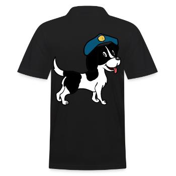 Hund Polizeihund Hunde Wachhund Haustiere Polizei - Männer Poloshirt - Schwarz - Hinten - Kai (181cm)