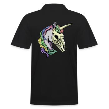 cool creepy unicorn skull skeleton - Men's Polo Shirt - black - Back - Kai (181cm)