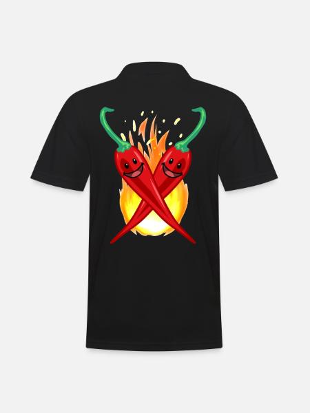 Chilli Pepperoni Spice Cuisson Cuisine Nourriture - Polo Homme - noir
