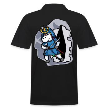 Einhorn Einhörner Ritter Fantasy Schwert Kinder - Männer Poloshirt - Schwarz - Hinten - Kai (181cm)