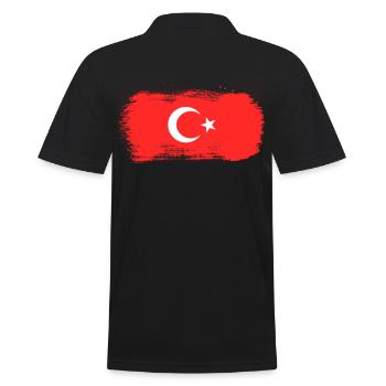 Türkei Flagge Türkische Fahne Geschenk Türkiye - Männer Poloshirt - Schwarz - Hinten - Kai (181cm)