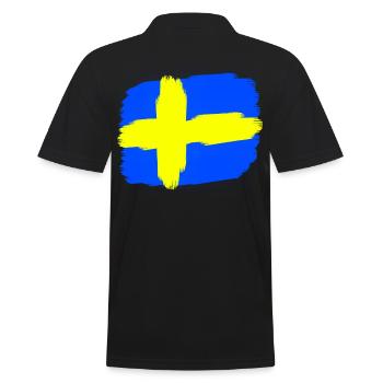 Schwedische Flagge Schweden Geschenkidee - Männer Poloshirt - Schwarz - Hinten - Kai (181cm)