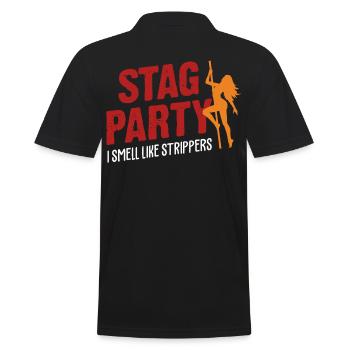 Bachelorette Party Stripper Gift - Men's Polo Shirt - black - Back - Kai (181cm)