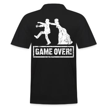 Bachelor Party Game Over Celebrate Gift - Men's Polo Shirt - black - Back - Kai (181cm)