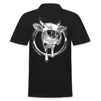 Vache bovins drôle animal rire drôle - Polo Homme - noir - Dos - Kai (181cm)