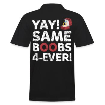 Bachelor Party Bosom Funny Marriage Gift - Men's Polo Shirt - black - Back - Kai (181cm)