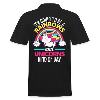 Cadeau arc-en-ciel Licorne - Polo Homme - noir - Dos - Kai (181cm)
