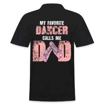 Ballett Papa Vatertag Sohn Tochter Familie Tanzen - Männer Poloshirt - Schwarz - Hinten - Kai (181cm)