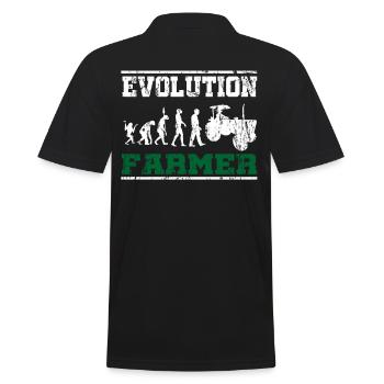 Traktor Landwirt Evolution - Männer Poloshirt - Schwarz - Hinten - Kai (181cm)