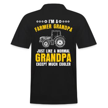 Cadeau de fermier tracteur grand-père grand-père - Polo Homme - noir - Dos - Kai (181cm)