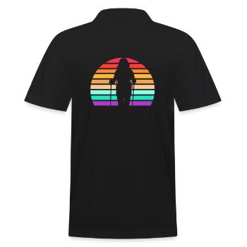 Marche nordique sport rétro - Polo Homme - noir - Dos - Kai (181cm)