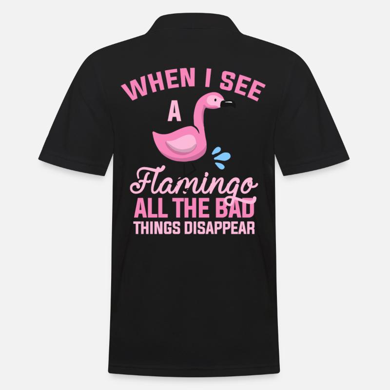 Flamingo Tier - Männer Poloshirt - Schwarz
