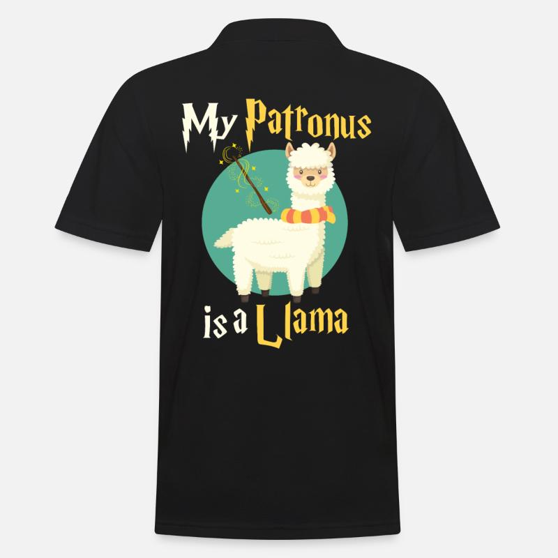 Lama Tier - Männer Poloshirt - Schwarz