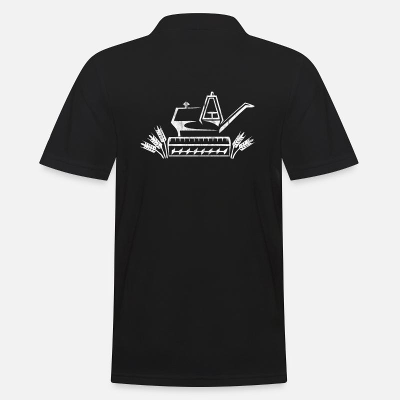 Mähdrescher - Männer Poloshirt - Schwarz