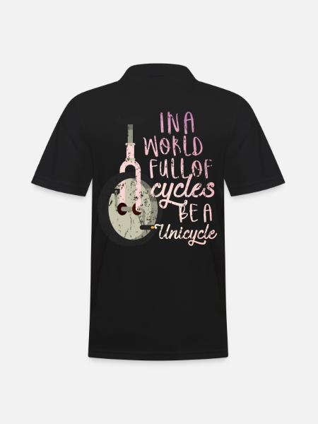 Fahrrad Einrad - Männer Poloshirt - Schwarz