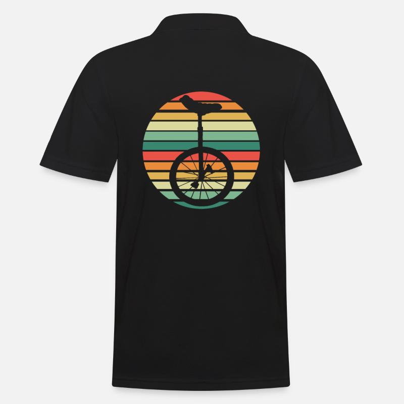Einrad Retro - Männer Poloshirt - Schwarz