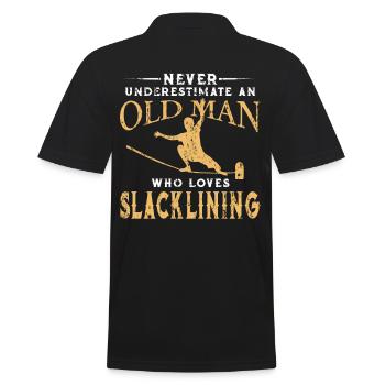 Slackline Old Man - Men's Polo Shirt - black - Back - Kai (181cm)